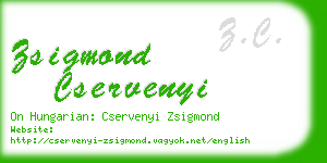 zsigmond cservenyi business card